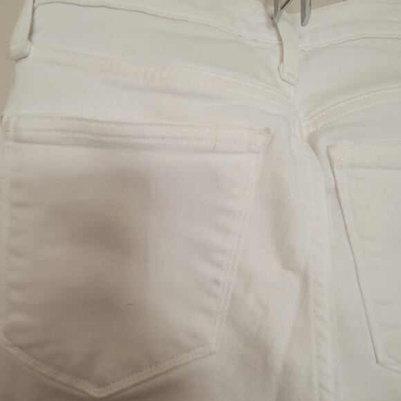 Size 25 J. Crew white high rise skinny jeans with raw hem - Picture 5 of 6